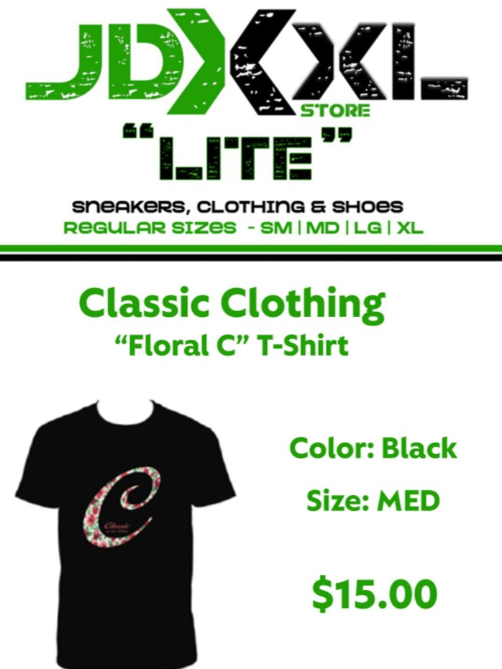 CLASSIC BRAND TEE SHIRT - FLORAL"C"